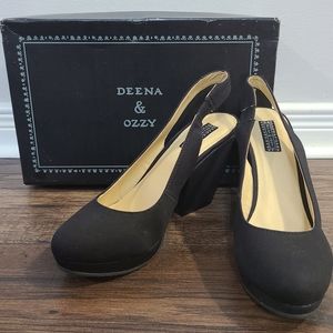 UO DEENA & OZZY BLACK Slingback Platform Heel